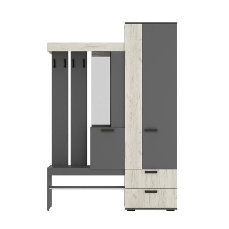 Прихожая "Трамп" (Графит/дуб крафт белый)