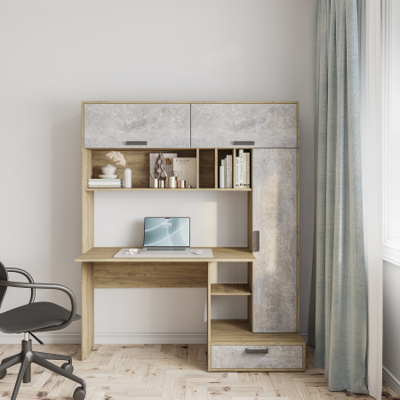 Стол письменный "Техно" (крафт/цемент)