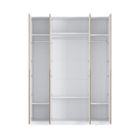 Шкаф 4-х створчатый "Айрон" ЛДСП 22 мм Белый/Древесный (Белый/Древесный)