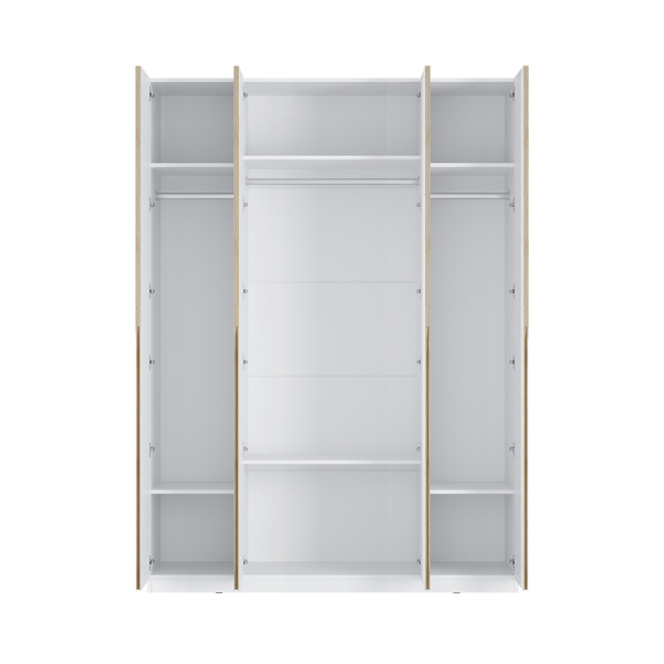 Шкаф 4-х створчатый "Айрон" ЛДСП 22 мм Белый/Древесный (Белый/Древесный)