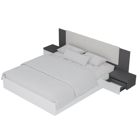 Кровать 1,6 м "Шарм" КР-18 (Белый/ Графит)