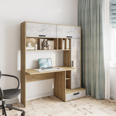 Стол письменный "Техно" (крафт/цемент)