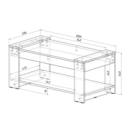 Стол журнальный "Марсель" СЖ-04 (Крафт/Графит)