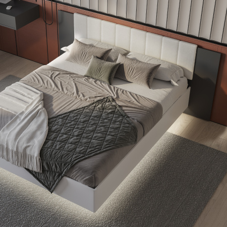 Кровать 1,6 м "Шарм" КР-18 (Белый/ Графит)