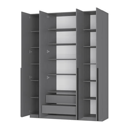 Шкаф 4-х створчатый "Айрон" ШК-13 (МБ) Графит (Графит)