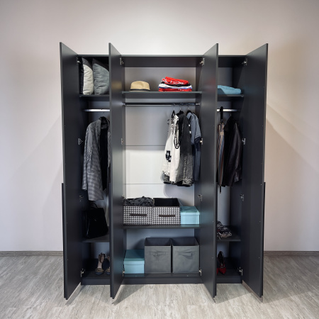 Шкаф 4-х створчатый "Айрон" ШК-13 (МБ) Графит (Графит)