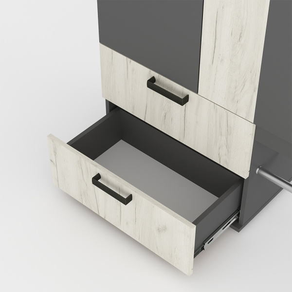 Прихожая "Трамп" (Графит/дуб крафт белый)