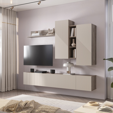 Гостиный модуль "Эмилия" ГМ-12 (Дуб смоки/Айриш (MF03)