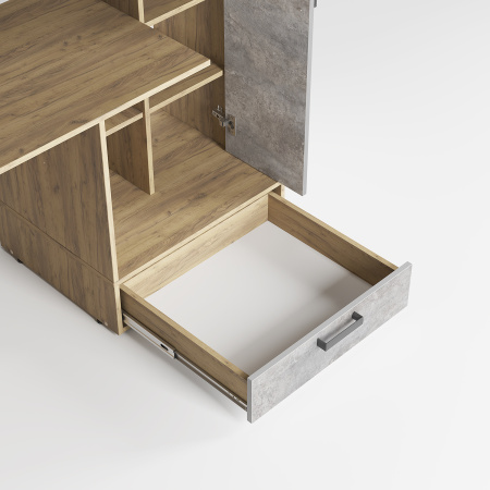 Стол письменный "Техно" (крафт/цемент)