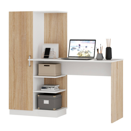 Стол компьютерный "Бейсик"  (Дуб сонома/белый (МБ))