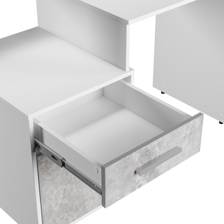 Стол компьютерный "Лайф" (Белый/бетон)