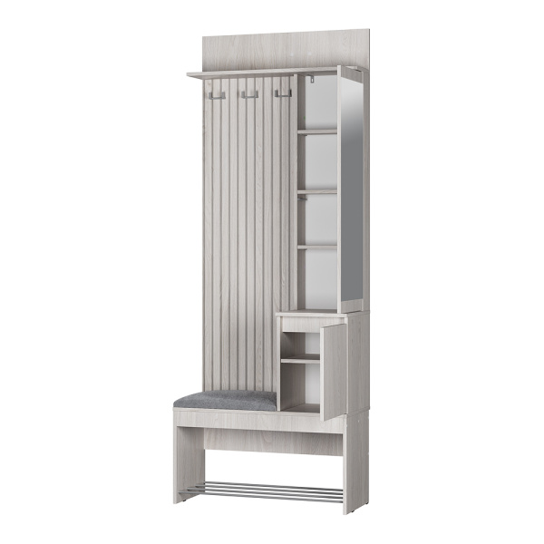 Прихожая "Лама" ПР-07 (Ясень белый/Хром)