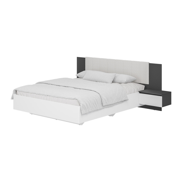 Кровать 1,6 м "Шарм" КР-18 (Белый/ Графит)