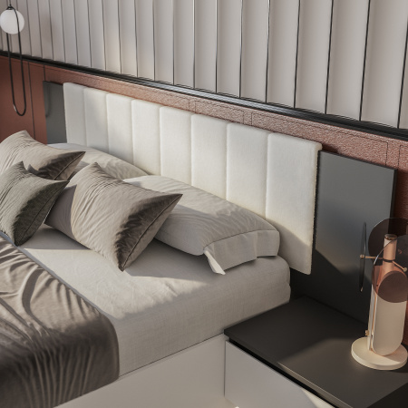 Кровать 1,6 м "Шарм" КР-18 (Белый/ Графит)