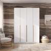 Шкаф 4-х створчатый "Айрон" ЛДСП 22 мм Белый/Древесный (Белый/Древесный)