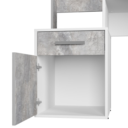 Стол компьютерный "Лайф" (Белый/бетон)