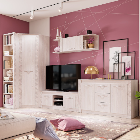 Шкаф угловой "Монако" ШК-42 (ясень белый/F12)