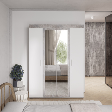 "Инстайл" Шкаф для белья ШК-31 (бетон/белый)