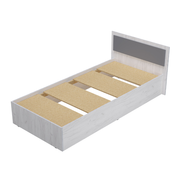 Кровать 0,9 м "Фиеста" (дуб крафт белый)