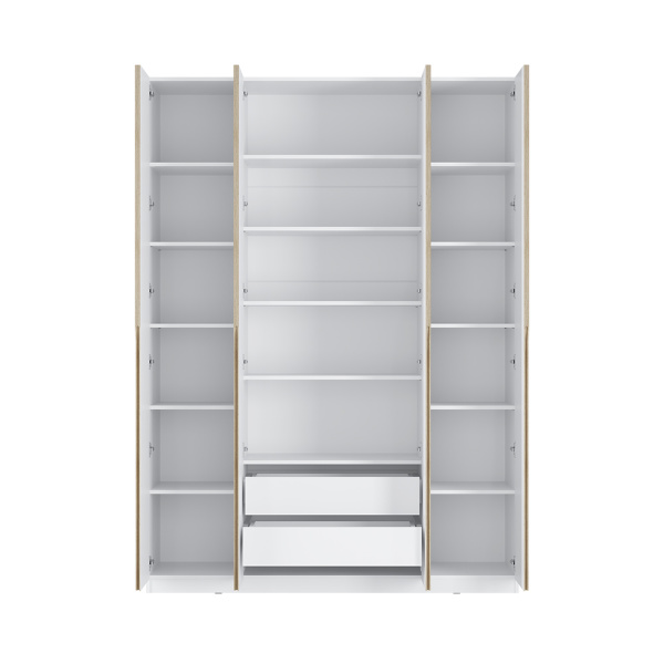 Шкаф 4-х створчатый "Айрон" ЛДСП 22 мм Белый/Древесный (Белый/Древесный)