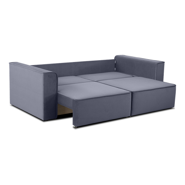 Диван прямой Бергамо выкатной 2х секционный НПБ (ткань: Model Dark Grey)
