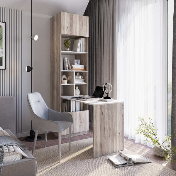 Стол-шкаф "Урбан" СШ-01 (Дуб смоки/Кашемир)