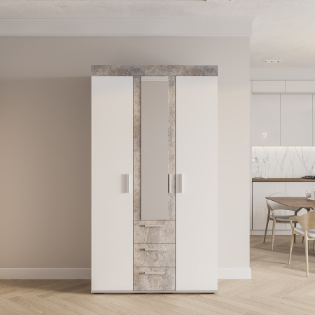 "Инстайл" Шкаф для белья ШК-30 (бетон/белый)