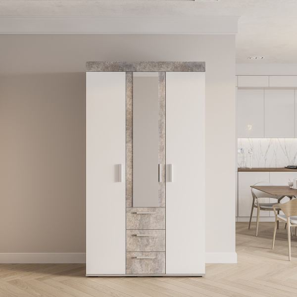 "Инстайл" Шкаф для белья ШК-30 (бетон/белый)