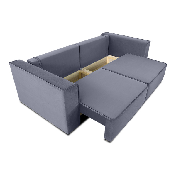 Диван прямой Бергамо выкатной 2х секционный НПБ (ткань: Model Dark Grey)