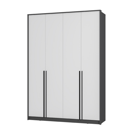 Шкаф 4-х створчатый "Шарм" ШК-15 (Графит/ Белый)