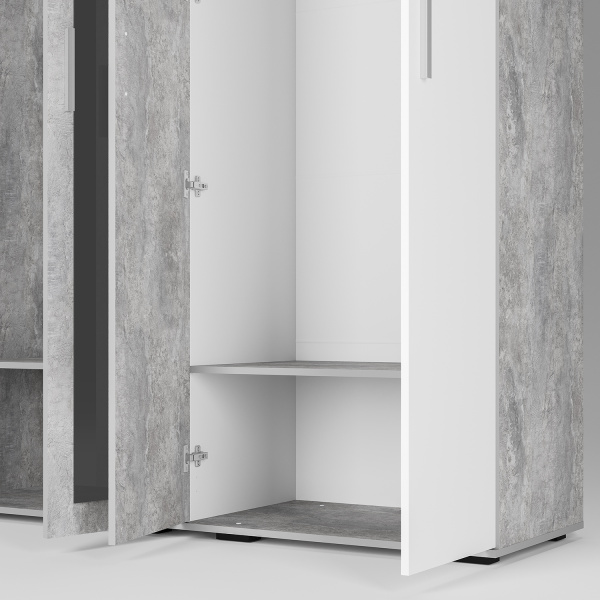 "Инстайл" Шкаф для белья ШК-31 (бетон/белый)