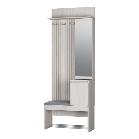 Прихожая "Лама" ПР-07 (Ясень белый/Хром)