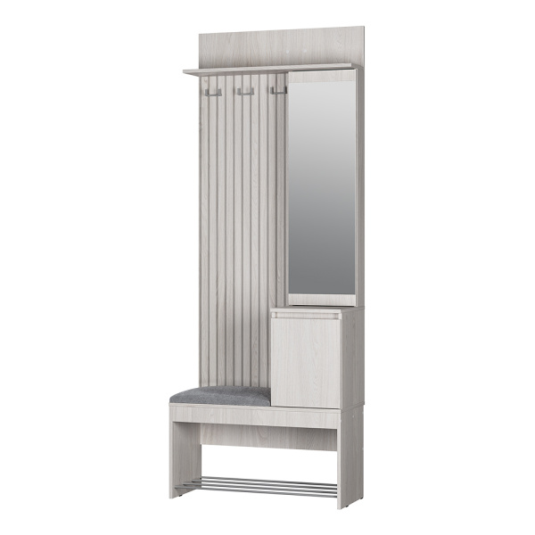 Прихожая "Лама" ПР-07 (Ясень белый/Хром)