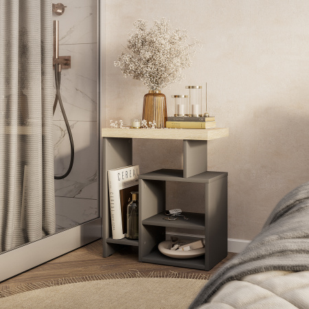 Стол журнальный "Роза" СЖ-01 (графит/дуб кера)