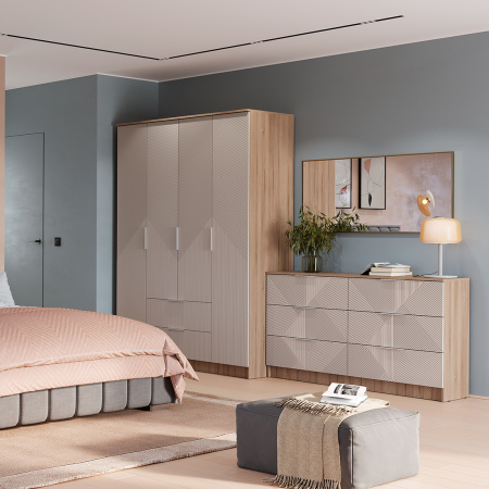 Комод "Эмилия" КМ-04 (Дуб смоки/Айриш (MF03)