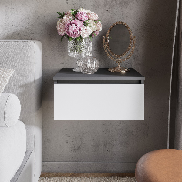 Тумба прикроватная "Шарм" ТБ-11 (Графит/ Белый)