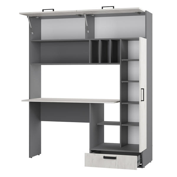 Стол письменный "Техно" (Графит/дуб крафт белый)