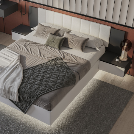 Кровать 1,6 м "Шарм" КР-18 (Белый/ Графит)