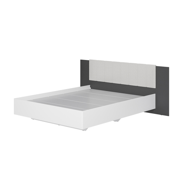 Кровать 1,6 м "Шарм" КР-18 (Белый/ Графит)