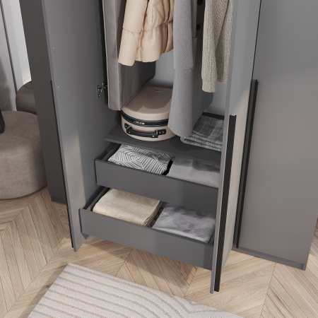 Шкаф 4-х створчатый "Айрон" ШК-13 (МБ) Графит (Графит)