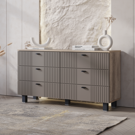 Комод "Олива" КМ-04 (Дуб каньон/MF14 Муссон)