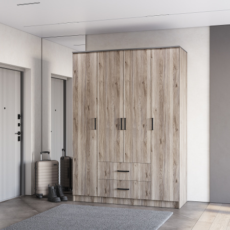 "Титан" шкаф 4-х створчатый (дуб смоки)