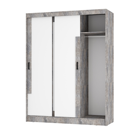 Шкаф-купе "Смарт" ШКК-06 (Цемент светлый/белый)