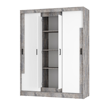 Шкаф-купе "Смарт" ШКК-06 (Цемент светлый/белый)