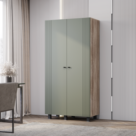 Шкаф 2-х створчатый "Олива" ШК-03 (Дуб каньон/MF12 Эвкалипт)