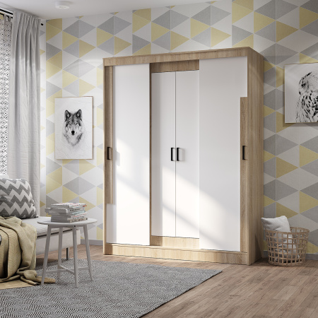 Шкаф-купе "Смарт" ШКК-06 (Дуб сонома/белый)