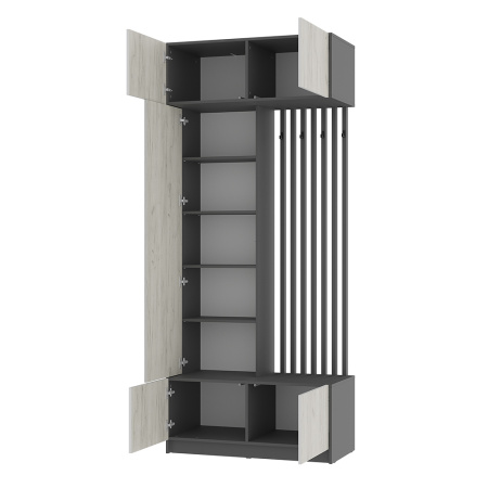 Прихожая "Багира" ПР-03 (Графит/Крафт белый)