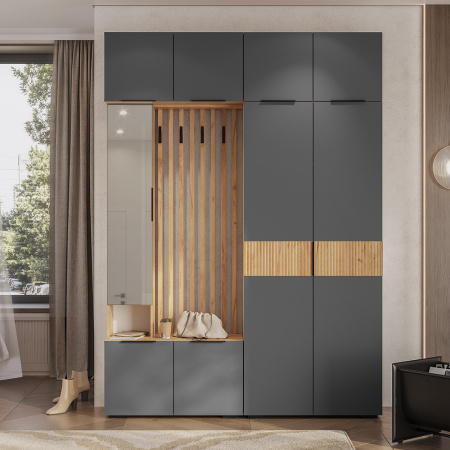 Шкаф навесной "Сандра" ШКН-02 (Крафт/Графит)