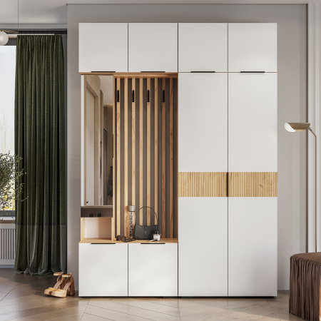 Прихожая "Сандра" ПР-03 (Крафт/Белый)