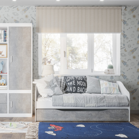 "Паскаль" кровать детская (белый/цемент светлый)